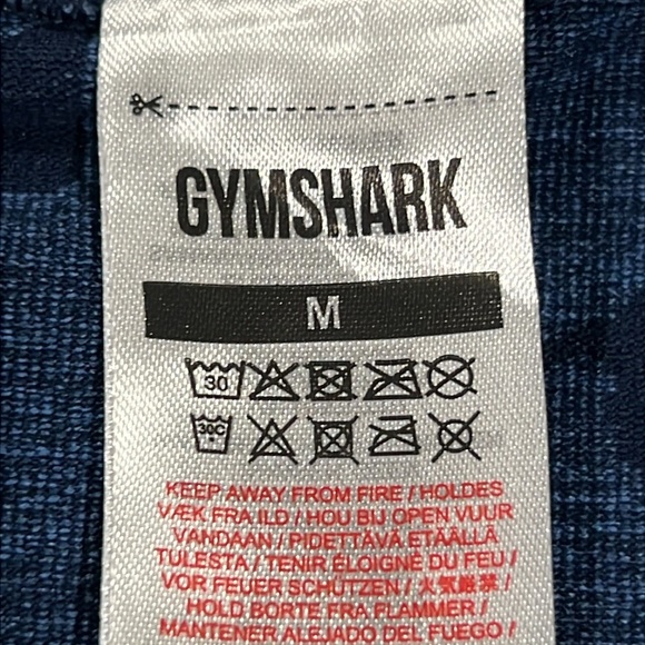 Gymshark Adapt Camo Seamless Crop Top M Blue Long Sleeves Activewear Stretch Gym - Picture 8 of 9